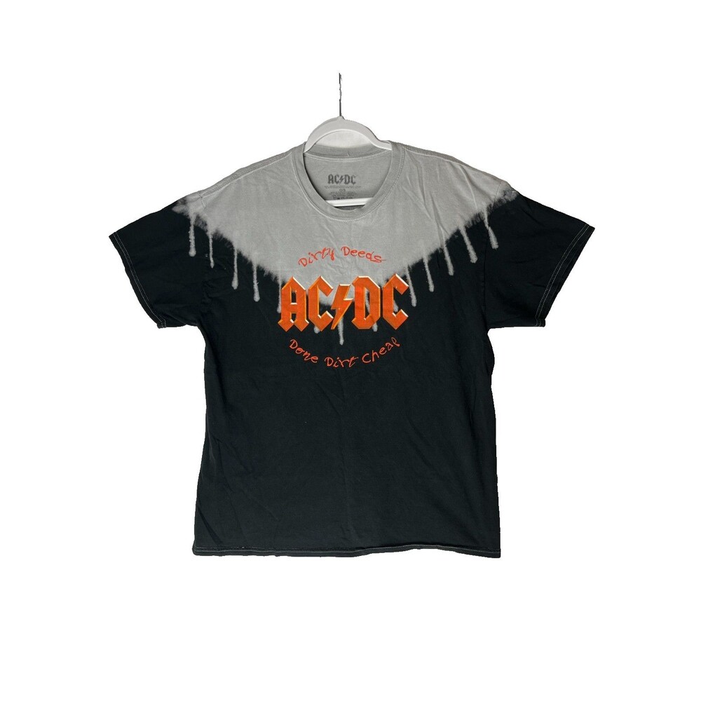 AC/DC Dirty Deeds Done Dirt Cheap Band T Shirt Mens Size One Size Black Gray